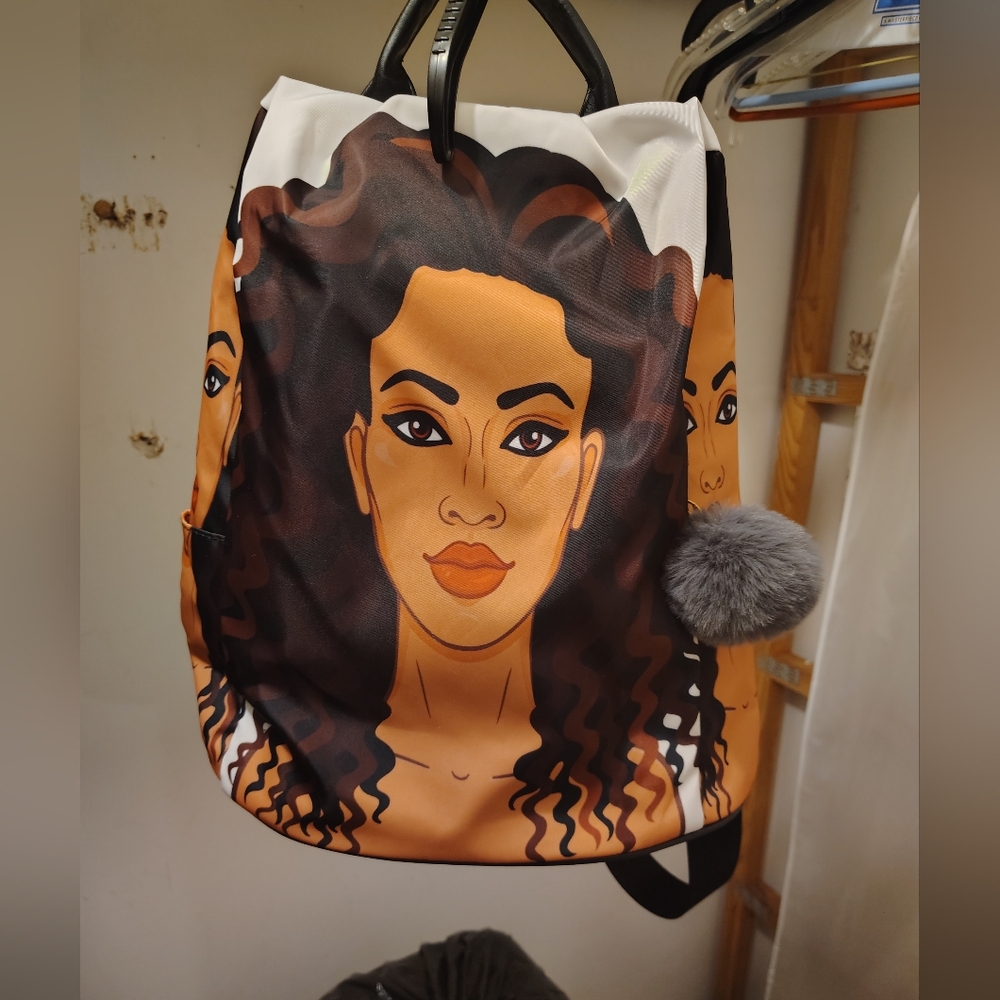 Stylish Brown/Black Girl Graphic Women Bag
